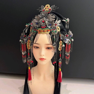 新款异域大祭司套装古风汉服COS恐怖发冠配饰头冠中式发饰发冠