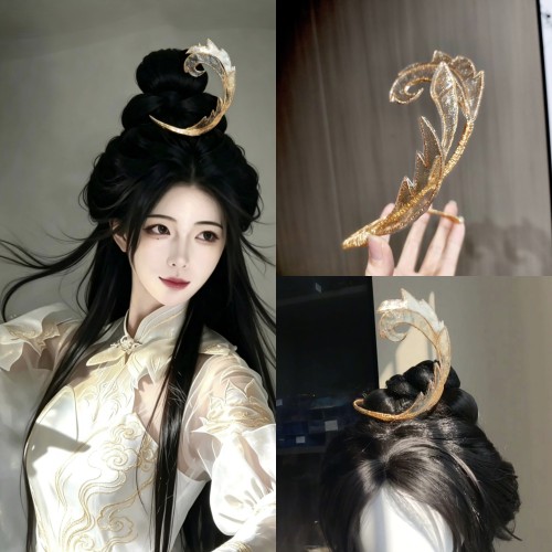 倾心原创大师姐金羽发冠泠清冷风汉服古风配饰氛围感日常百搭