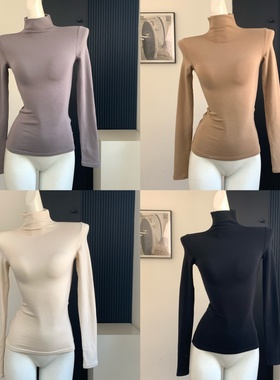 Fart Shop极简主义 秋冬抓绒长袖多色打底修身高领弹力上衣女