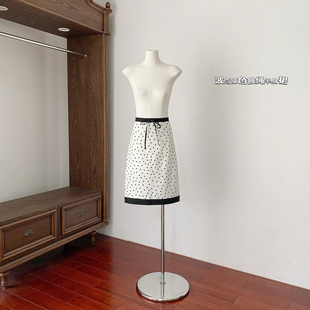 COOKADAILY人鱼 杏色波点撞色抽绳质感休闲半身裙