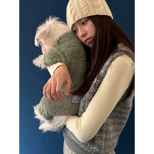 POXFFEEPet西高地腊肠马尔泰毛绒连体四脚衣冬装法斗柴犬宠物衣服