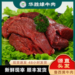华胜缘大块牛碎肉四斤 山东国产纯干谷饲清真 新鲜速冻 顺丰包邮