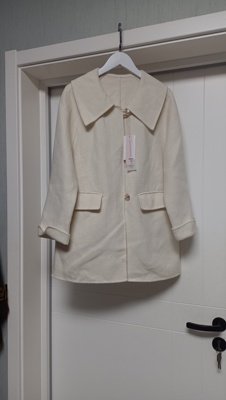 白色双面羊绒大衣女中长款大翻领2025秋冬新款韩版双面呢外套