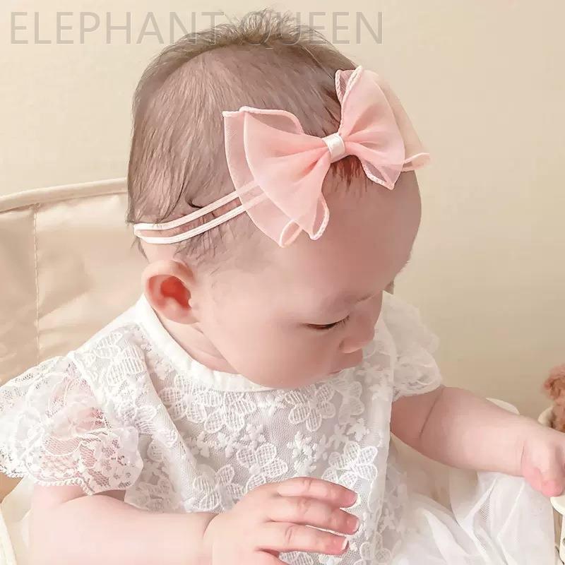 儿童雪纺纱蝴蝶结发带公主纱仙美发箍女宝宝发饰周岁拍照亲子头饰