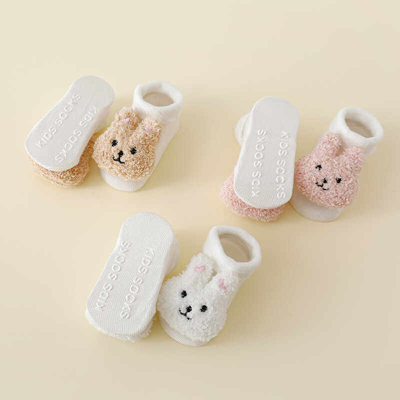 儿童袜子可爱兔子公仔地板袜春秋薄款宝宝点室内防滑短袜婴儿袜子