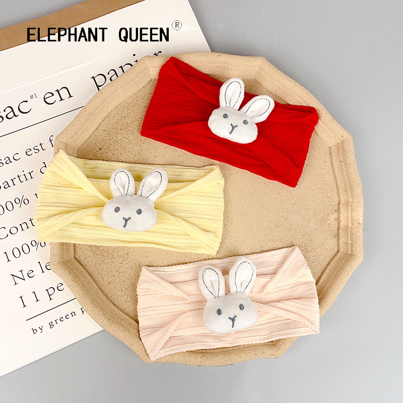 宝宝护囟门帽可爱小兔子发带柔软