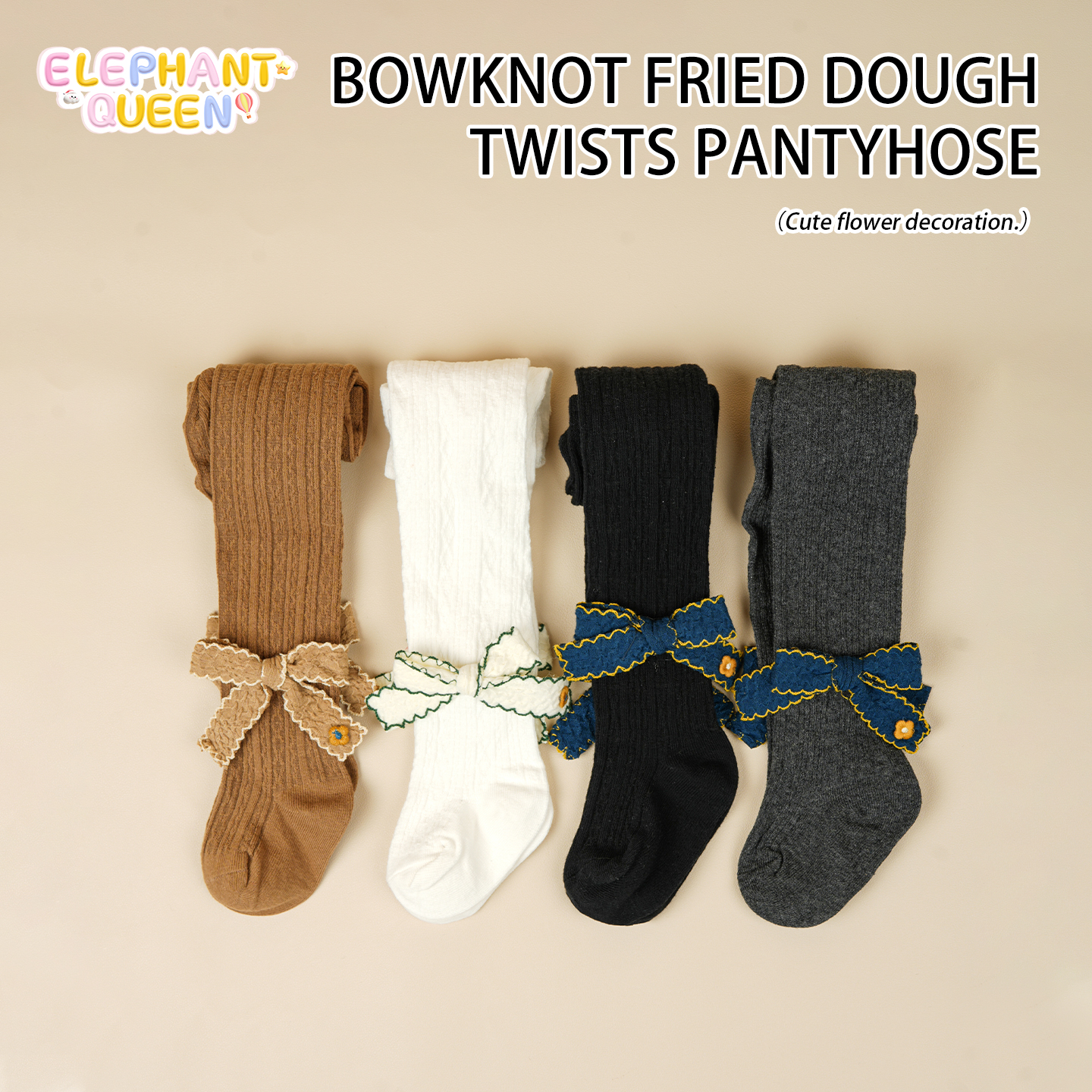 elephant女王蝴蝶结复古公主风袜