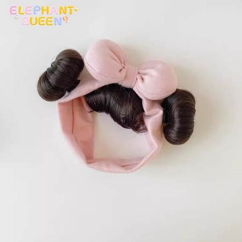 韩版婴儿发饰女宝宝可爱超萌假发发带婴幼儿百天不勒头蝴蝶结头饰