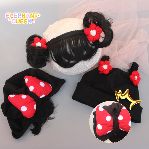 婴儿假发女宝宝发带蝴蝶结帽子