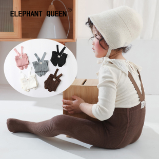 春秋薄款 儿童大PP打底裤 婴儿韩版 袜男女宝宝背带裤 连裤 宝宝举重裤