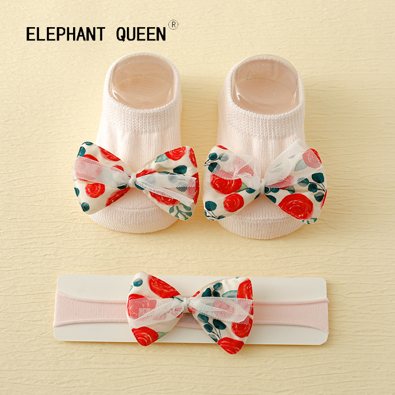 韩版女婴儿满月周岁礼物发带套装