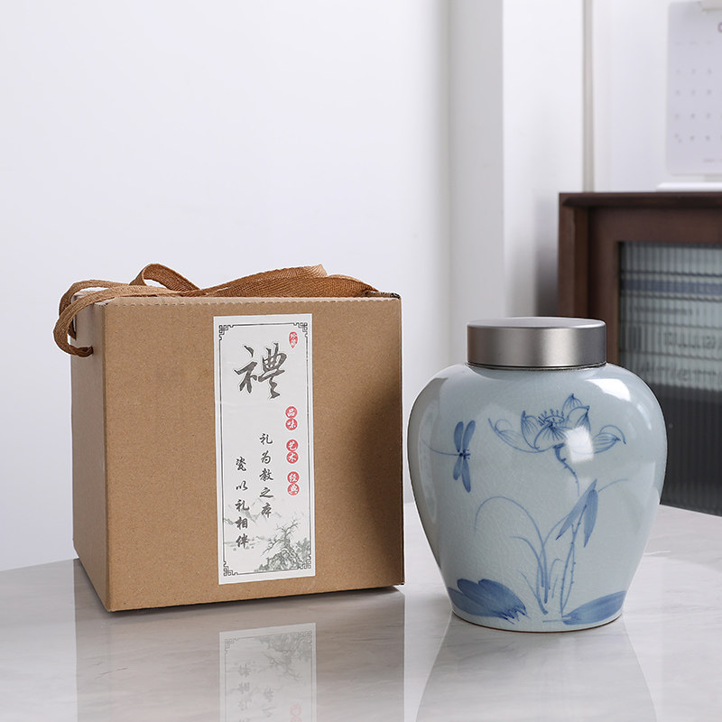 钿隆陶瓷大号龙井花茶包装定制
