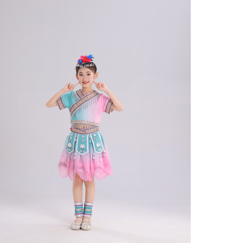 儿童中国梦娃演出服开门红秧歌服短袖腰鼓服古典鼓少年舞蹈服