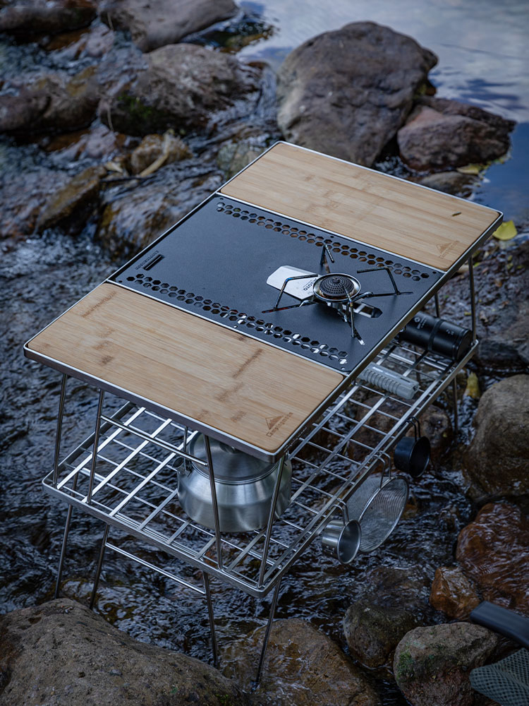 柯曼户外露营IGT茶桌不锈钢折叠