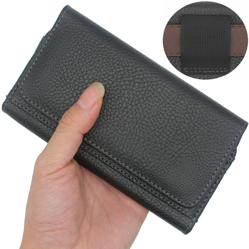 7寸放卡手机包男穿皮带横款小腰包老人腰间包 工地干活腰带手机套