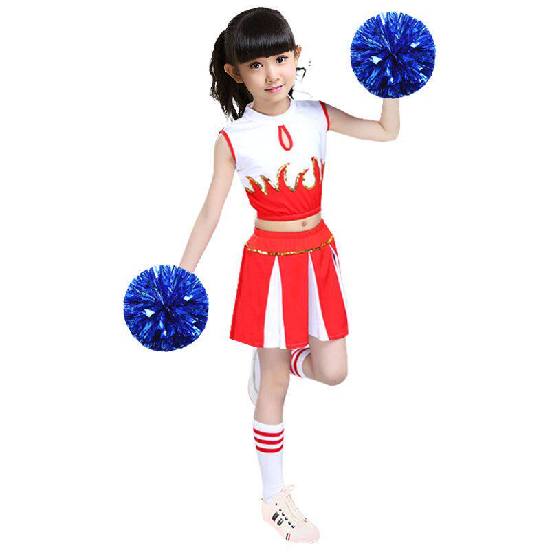 拉拉队服儿童啦啦操服装男女啦啦队中小学生运动会啦啦裙演出服装