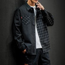 胖子 衬衫 长袖 宽松休闲格子衬衣外套加肥加大码 潮流韩版 春秋季 男士