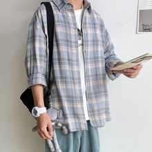 休闲外套 加肥加大码 格子衬衫 衬衣寸衫 胖子潮流男士 春秋季 宽松长袖
