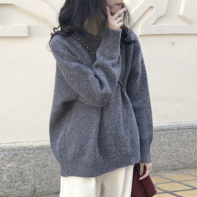 毛衣设计感小众女秋冬2025春秋新款宽松复古港风加厚针织衫上衣潮