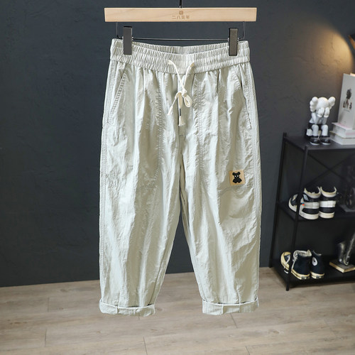 夏季薄款宽松老爹八分休闲裤子