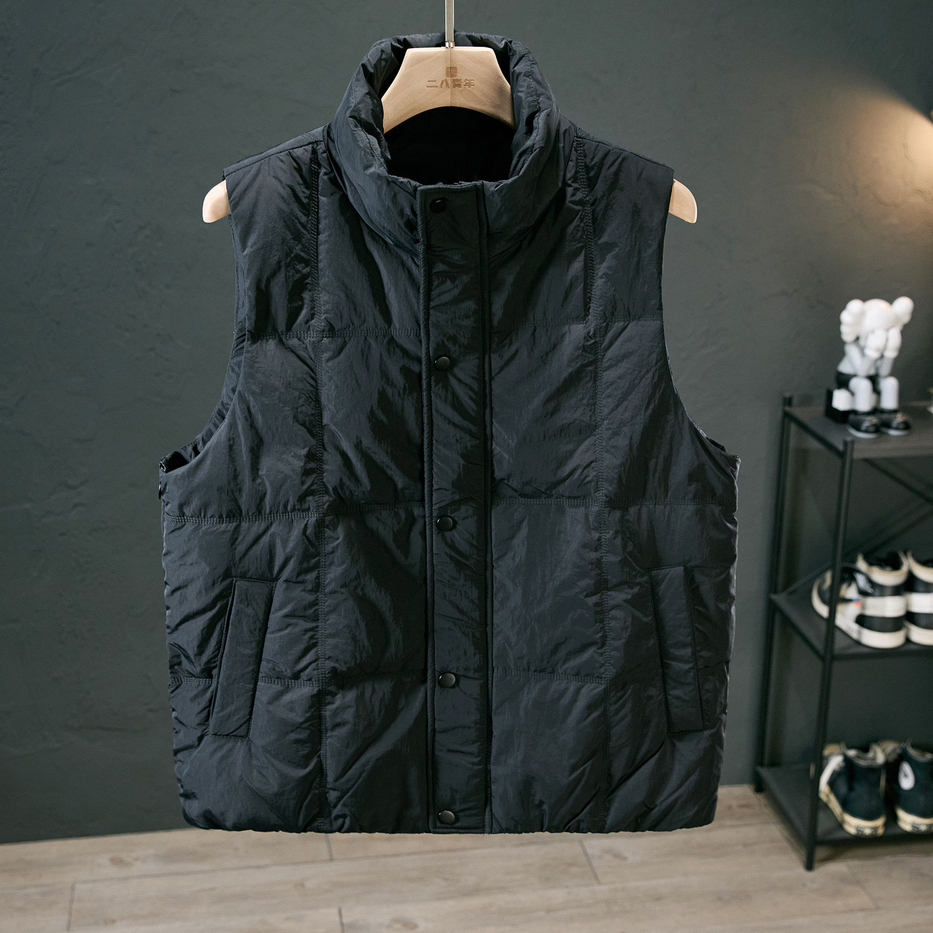 冬季新款潮流黑色立领羽绒马甲男士宽松保暖外套时尚百搭休闲背心,男装,羽绒马甲,淘宝优惠券,粉丝福利购,淘宝优惠卷