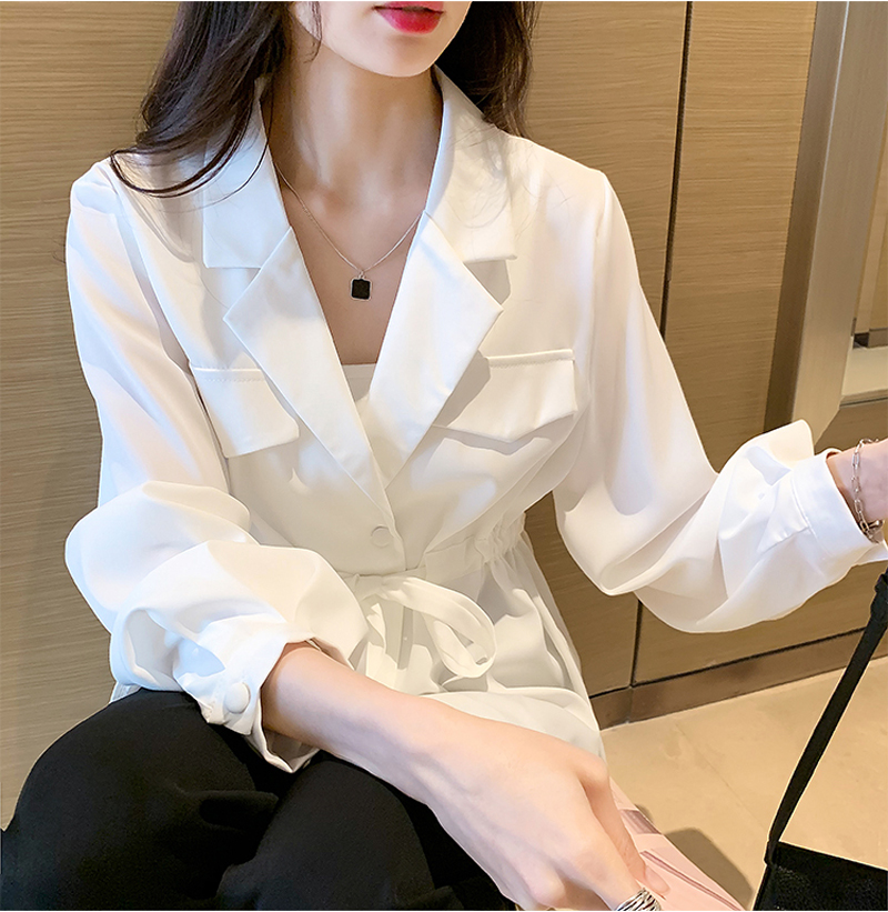 Chiffon shirt women's spring new year's design sense niche top loose and versatile thin shirt coat fashion