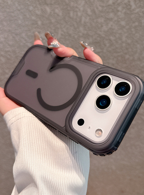 适用苹果17pro手机壳黑色三合一17promax防摔magsafe磁吸17Air高级感16厚壳15plus时尚14个性13小众12保护套