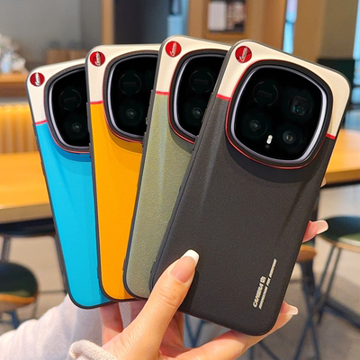 适用荣耀Magic8RSR手机壳创意双色金属镜头圈magic8rsr皮质拼色全包软边防摔男女