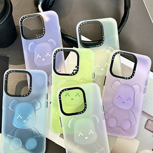 CAFAOU卡通立体3D糖果色时尚熊适用iPhone17promax手机壳苹果16pro保护套13保护壳14防摔新款情侣创意软壳