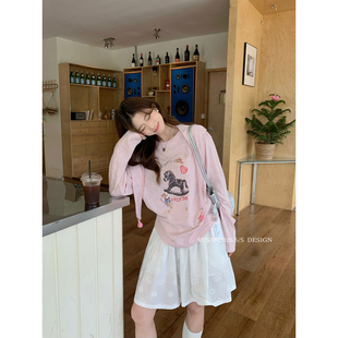 韩系慵懒精致宽松百搭防晒长袖 T恤女配披肩3030s 十三行夏季 SUSAN