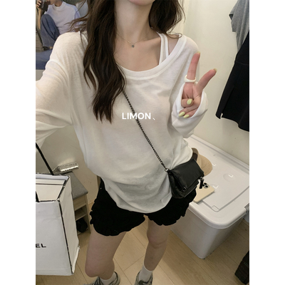 莫代尔冰丝防晒长袖T恤+背心上衣