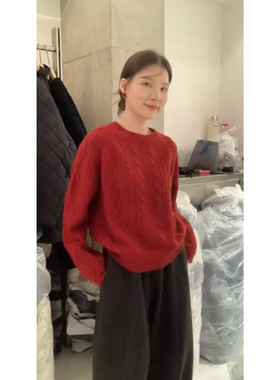 想象SAILORMOON十三行2025冬上新气质圆领慵懒风纯色毛衣女20760