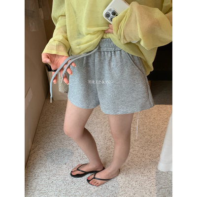 The limon柠檬绿茶夏季万能百搭宽松显瘦溜达休闲阔腿短裤TM-1777