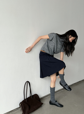 BEFORE SUNSET 日落-纯色短袖针织衫秋季新款上衣女G25A-C1030