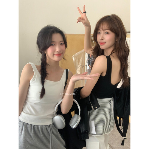 纯欲风显瘦美背一体杯吊带背心女