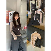 MZI 女13938 叠穿吊带气质背心套装 STUDIO丝绒高领修身 简约打底衫