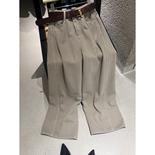 BEFORE SUNSET日落十三行冬季显瘦密绒阔腿裤休闲裤女配腰带C1153