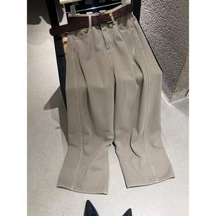 休闲裤 显瘦密绒阔腿裤 女配腰带C1153 SUNSET日落十三行冬季 BEFORE