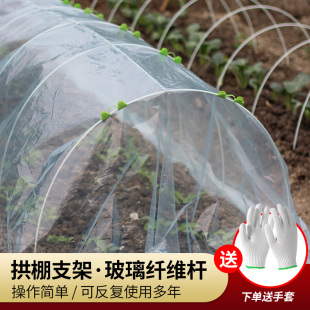 菜棚保温棚花棚拱玻纤杆农用小大拱棚支架拱竿玻璃钢遮阳大棚骨架