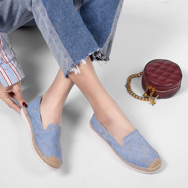 清仓轻便透气女麻绳底渔夫鞋女单鞋低帮一脚蹬舒适帆布休闲鞋特价