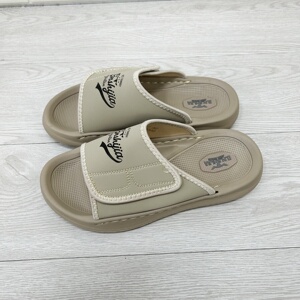 加宽外穿轻便厚底按摩拖鞋宽版魔术贴休闲一字拖防滑户外运动拖鞋