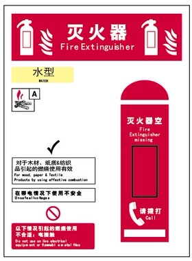 G0006灭火器-水型安全宣传安全认知指南标识牌提醒告示牌