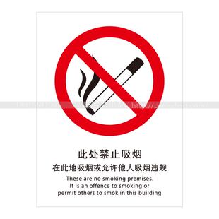 A1106商场标识标语牌警示提示提醒牌告知告示牌此处禁止吸烟