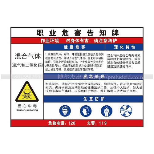 G0821现货职业危害防水防晒告知牌标识提示牌-混合气体-SETON赛盾