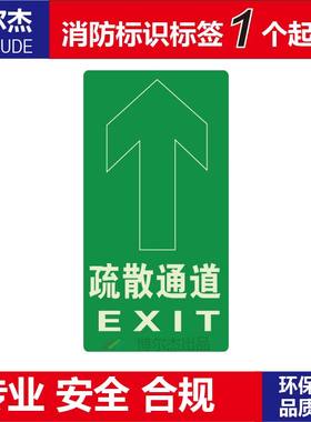 XF606经济型自发光提示标牌消防疏散夜光地贴-疏散通道EXIT
