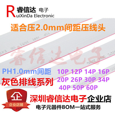 2651 FC灰色排线扁平线1.0mm间距10/12/14/16/20/26/30/34/40/50P