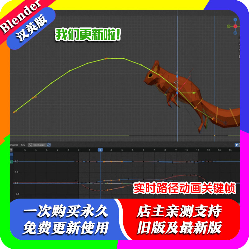 blender插件中文 Motion Path Pro 2.1.0 实时动画路径编辑关键帧