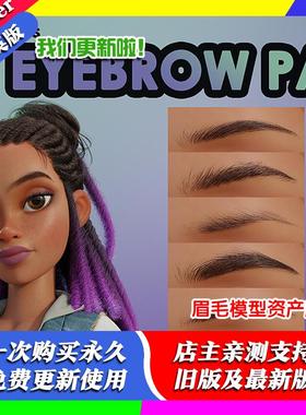 Blender源文件 Eyebrow Pack 眉毛模型资产包眼睛店里找睫毛 eye