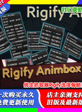 Blender插件 Rigify Animbox 0.53绑定动画工具箱猫狗跑跳跃运动