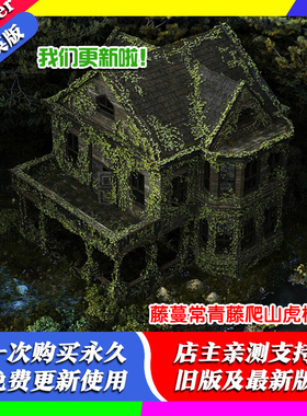 blender插件中文 Baga Ivy Generator 2.02 常青藤爬山虎藤蔓植物